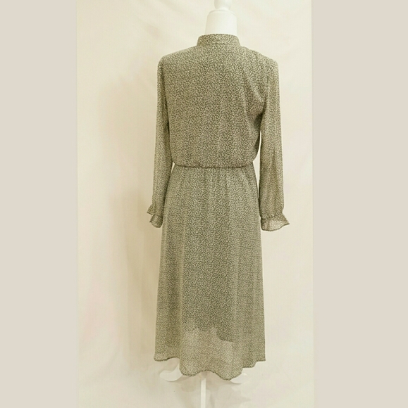 🆕Green Leopard High-low Midi Dress Button Down - Picture 4 of 9